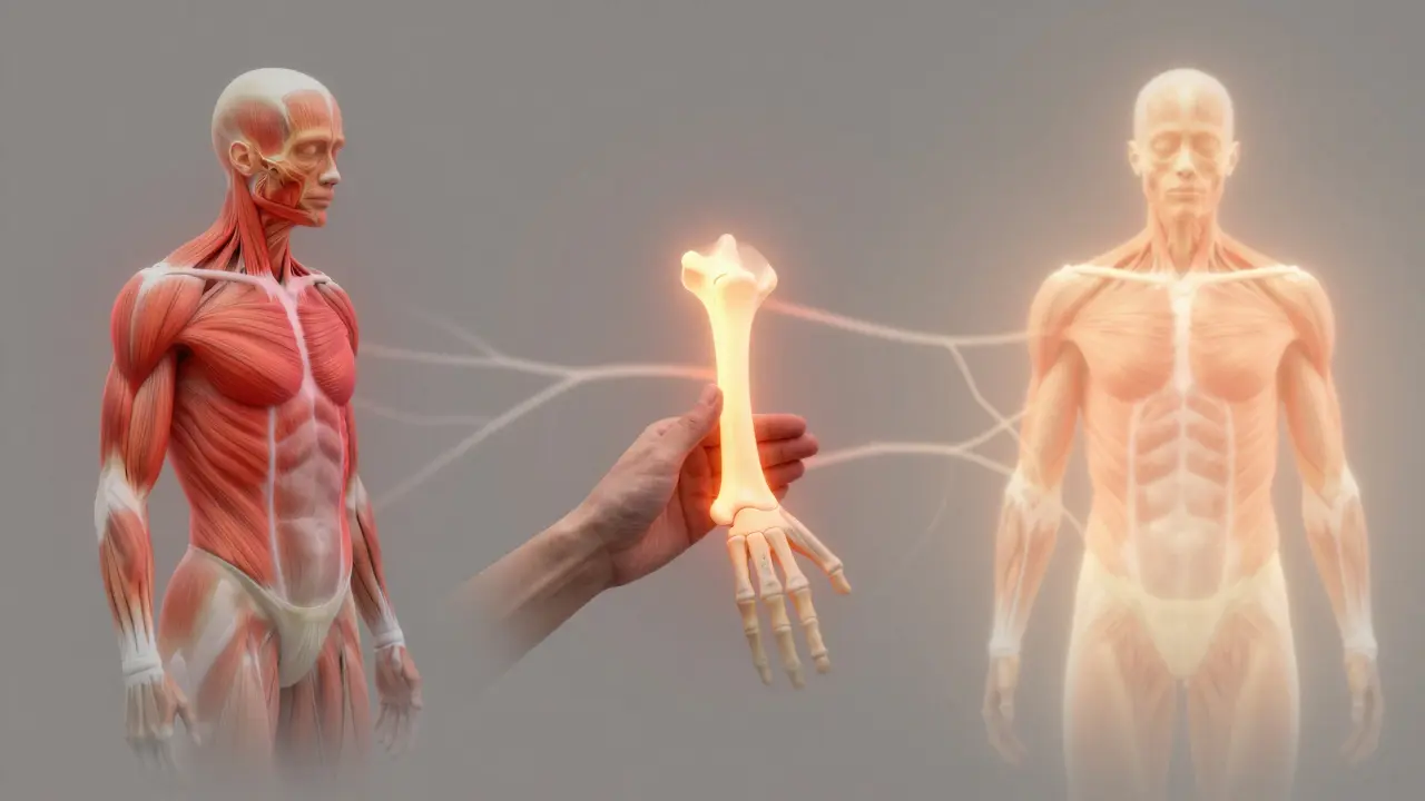 Konzeptuelle Darstellung: Spannung löst sich sanft auf, ohne Kraft, nur durch Körperwahrnehmung.